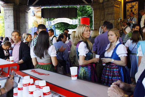 Overview from the Almdudler Justincase bar at the Oktoberfest event